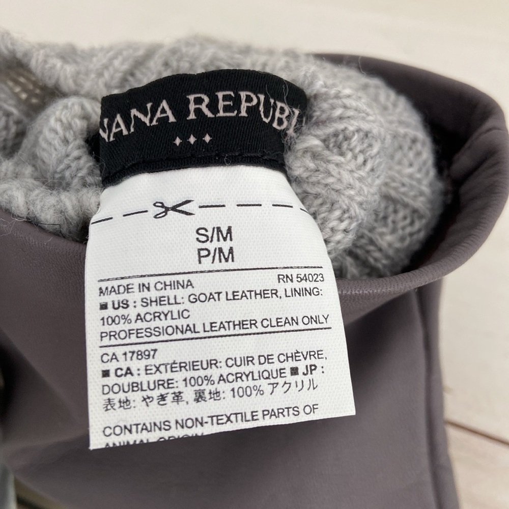 New With Tags Womens Banana Republic Grey Leather Driving Gloves For Winter - Picture 7 of 10